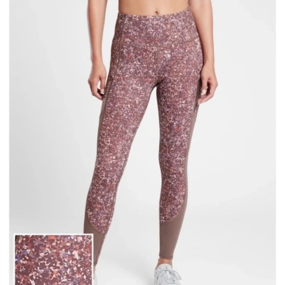Athleta Rainier Printed Mesh Tight Size Small - Picture 1 of 11